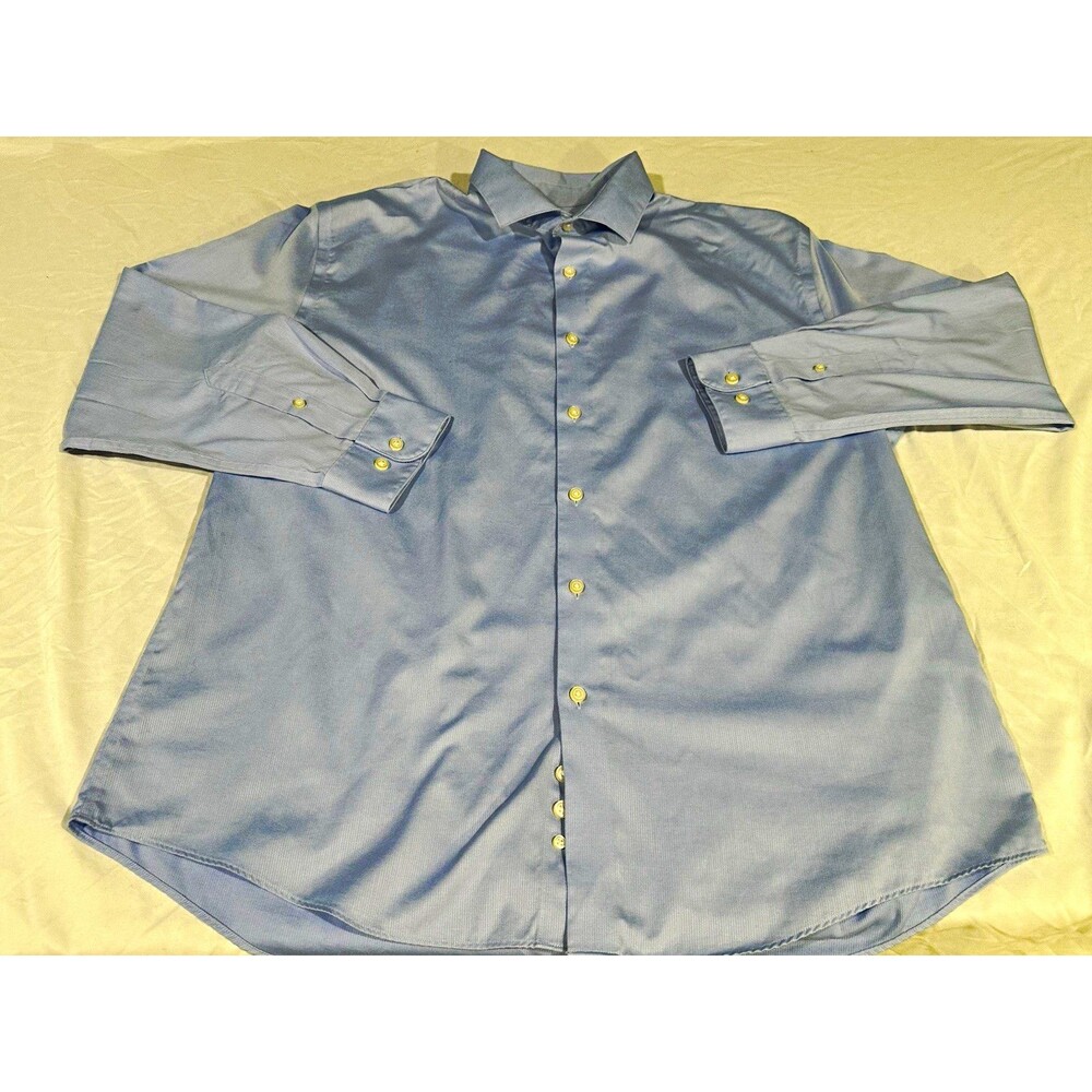 Kenneth Cole AWEARNESS Men’s 18 34/35 Blue Non-Iron Slim Fit Dress Shirt